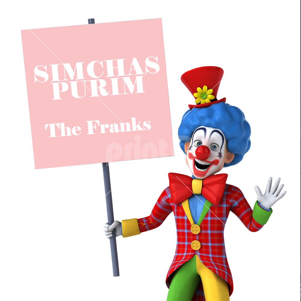 clown with poster Label