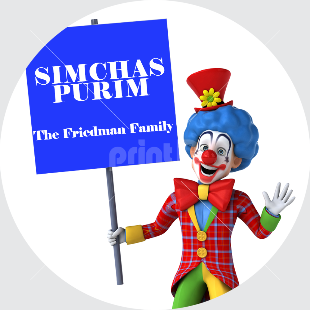clown with poster Label